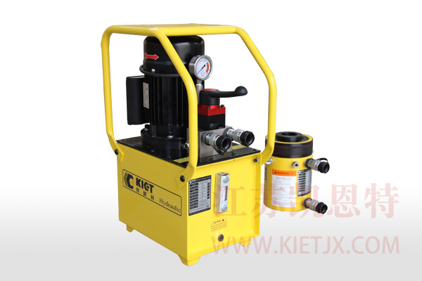 電動(dòng)液壓泵站配套雙作用空心液壓千斤頂【0.75KW、手動(dòng)換向閥】