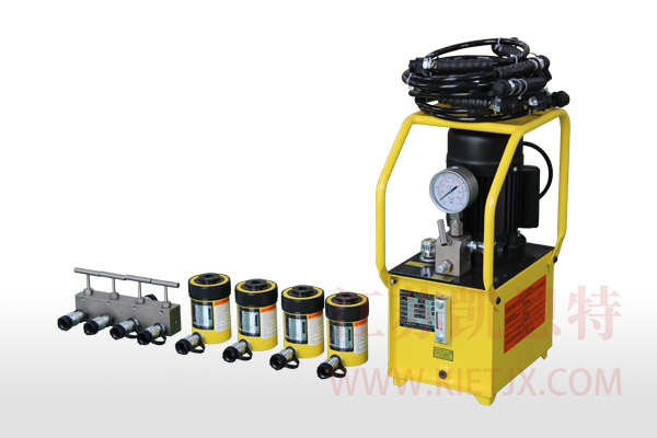 電動(dòng)液壓泵站一拖四單作用液壓千斤頂【0.75KW、手動(dòng)換向閥】